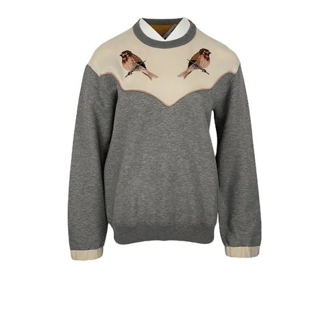 Stella McCartney Embroidered Birds Grey Sweatshirt 40 - 1