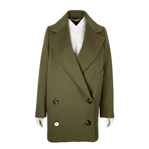 Stella McCartney Khaki Double Breasted Coat 40