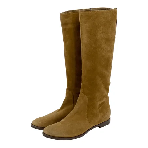 Sergio Rossi Tan Suede Boots 37.5
