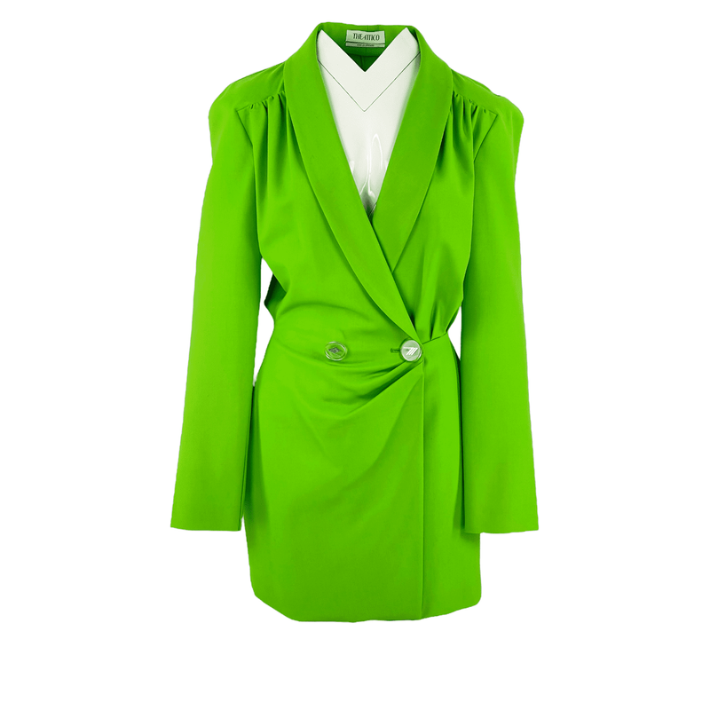 The Attico Neon Green Double Breasted Blazer Jacket IT42 - 1