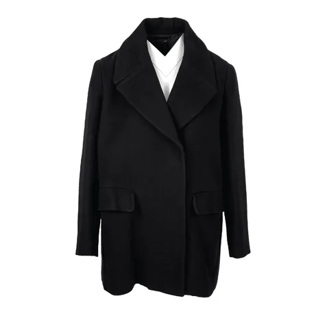 The Row Black Wool Cotton Coat M