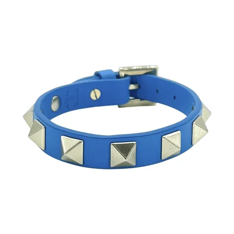 Valentino Blue Leather Rockstud Wrap Bracelet - 1