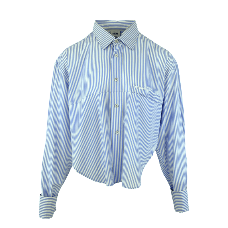 Vetements Blue White Folded Striped Shirt S - 1