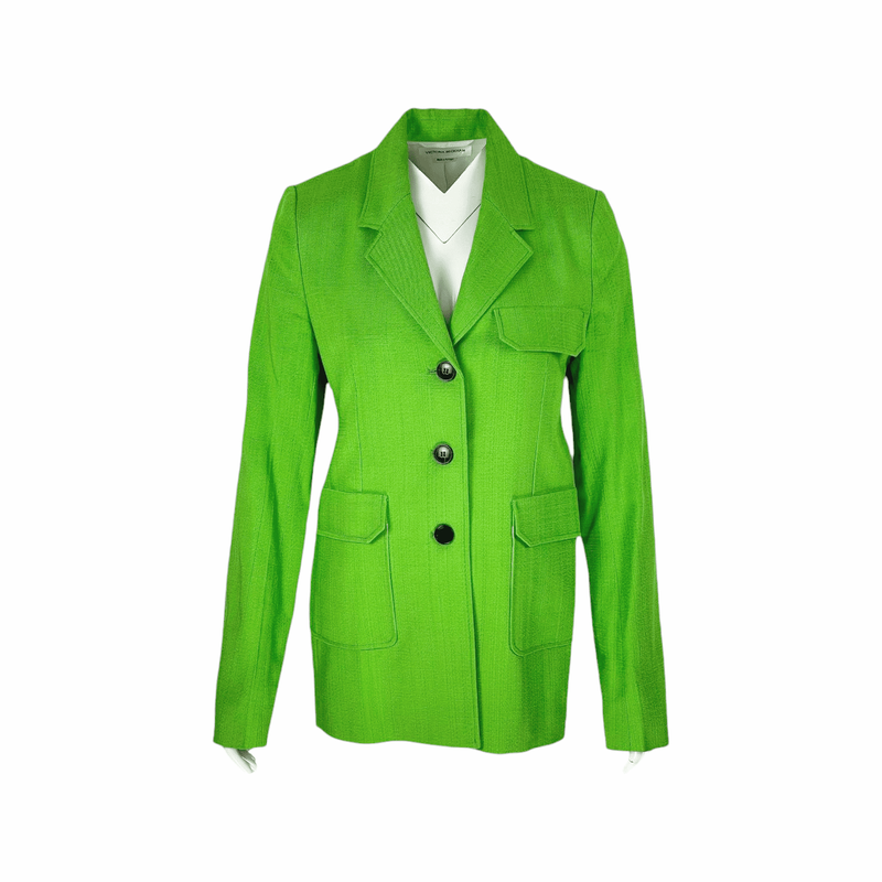 Victoria Beckham Green Singe Breasted Blazer Jacket 38 - 1