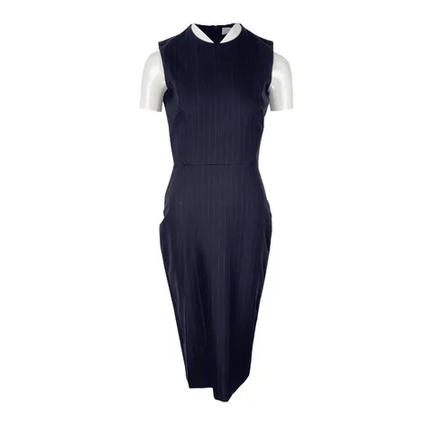 Victoria Beckham Navy Blue Striped Sleeveless Dress FR38 - 1