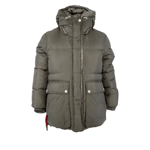 Yves Salomon YSARMY Print Grey Padded Coat FR34 - 1