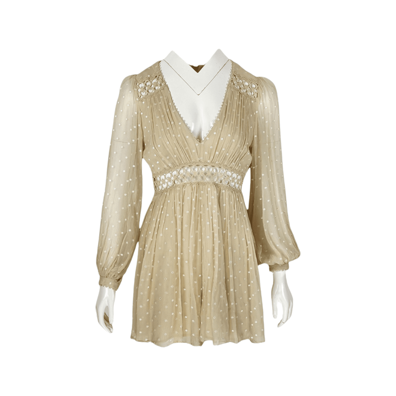 Zimmermann Beige Silk Polka Dot Romper 1 - 1