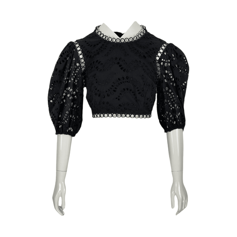 Zimmermann Black Laced Crop Blouse 1 - 1