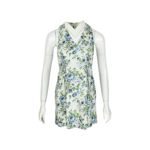 Zimmermann Breeze Floral Print Lace Up Linen Dress 0 - 1