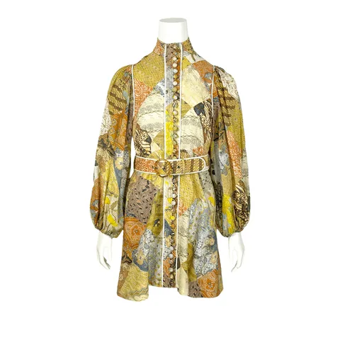 Zimmermann Brightside A Line Batik Patch Mini Dress 1 - 1
