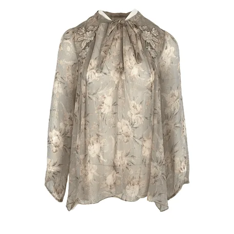 Zimmermann Stranded Garland Floral Silk Blouse 1 - 1