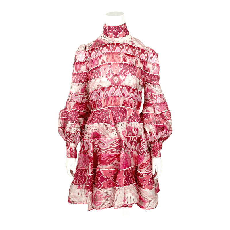 Zimmermann Pink Wavelength Spliced Mini Dress 2 - 1