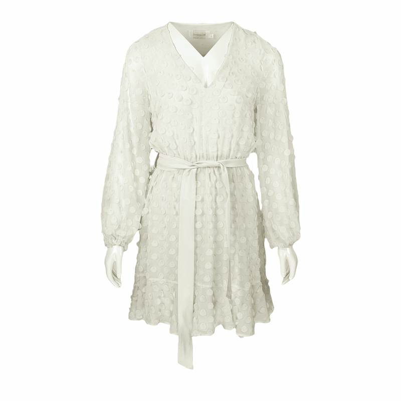 Zimmermann White Textured Dot Mini Dress 1 - 1