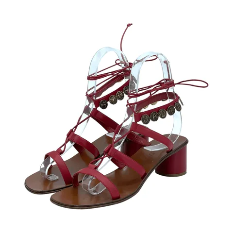 Christian Dior Red String Heeled Sandals 38