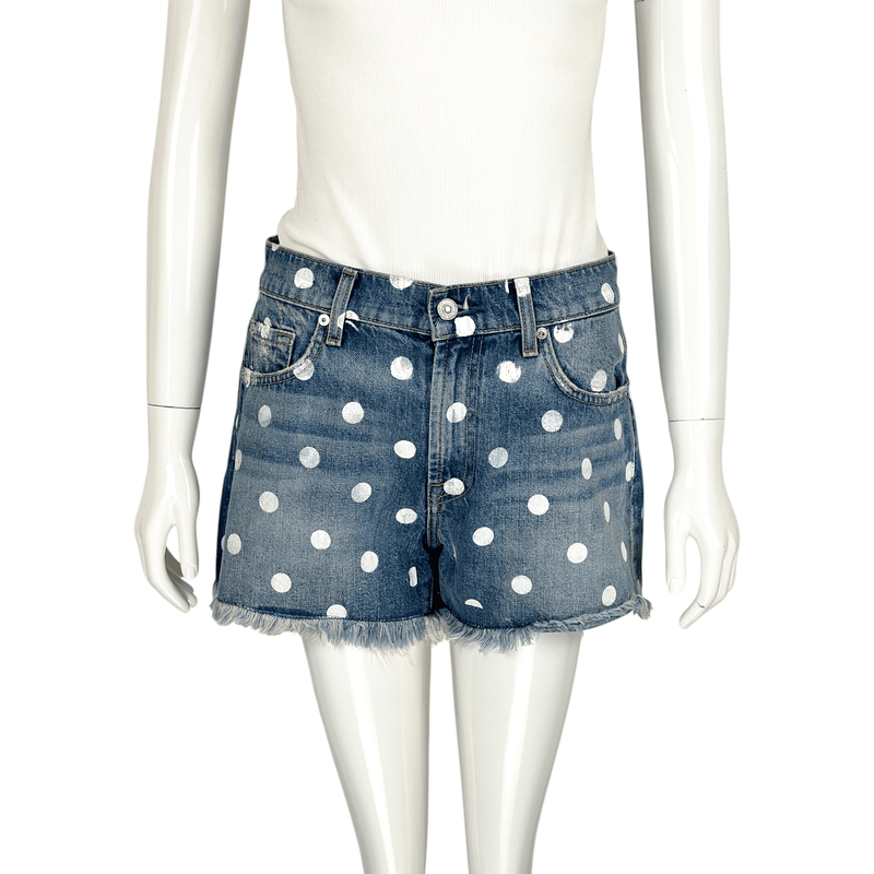 7 For All Mankind Polka Dot Denim Shorts 27 - 1