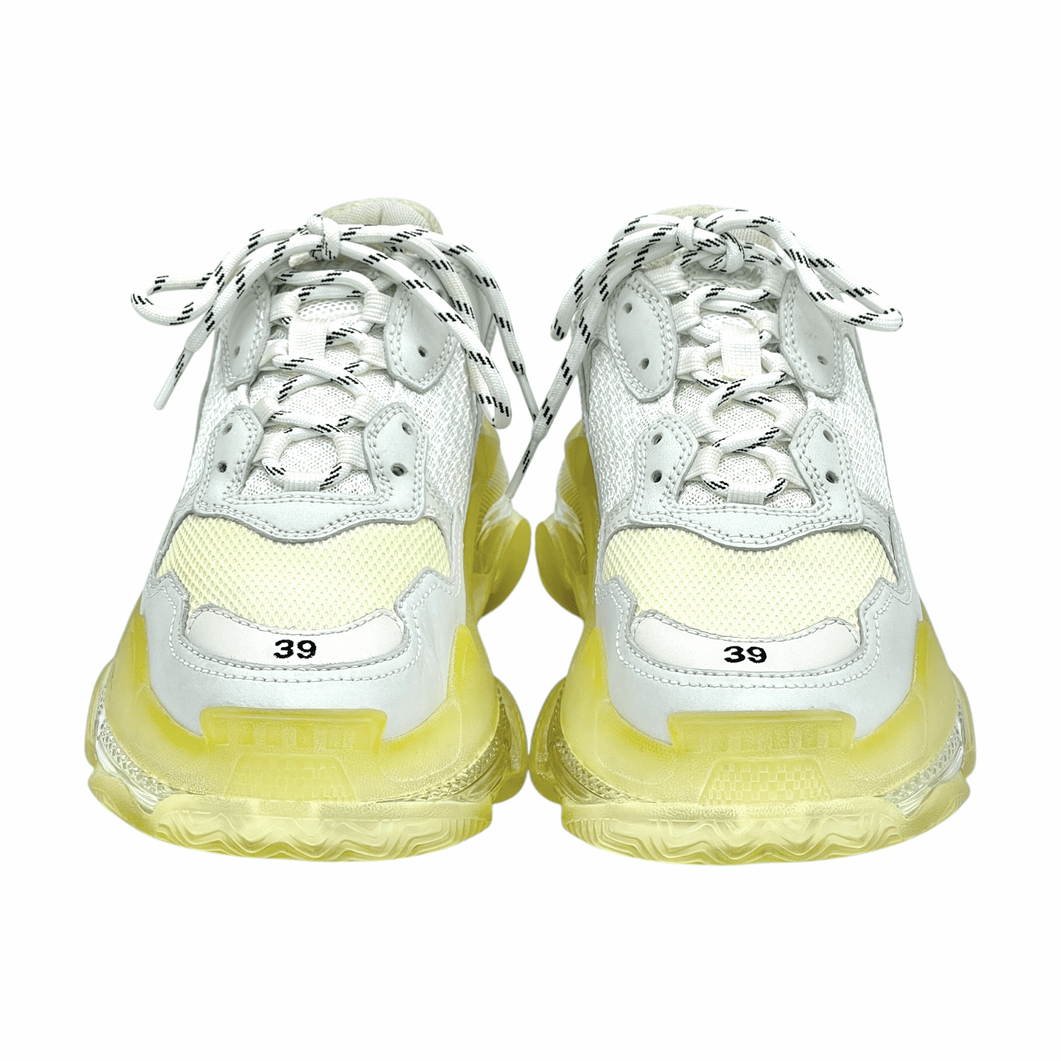 BALENCIAGA Triple S スニーカー ベージュ/イエロー39 Balenciaga Grey Beige Leather Mesh Triple S