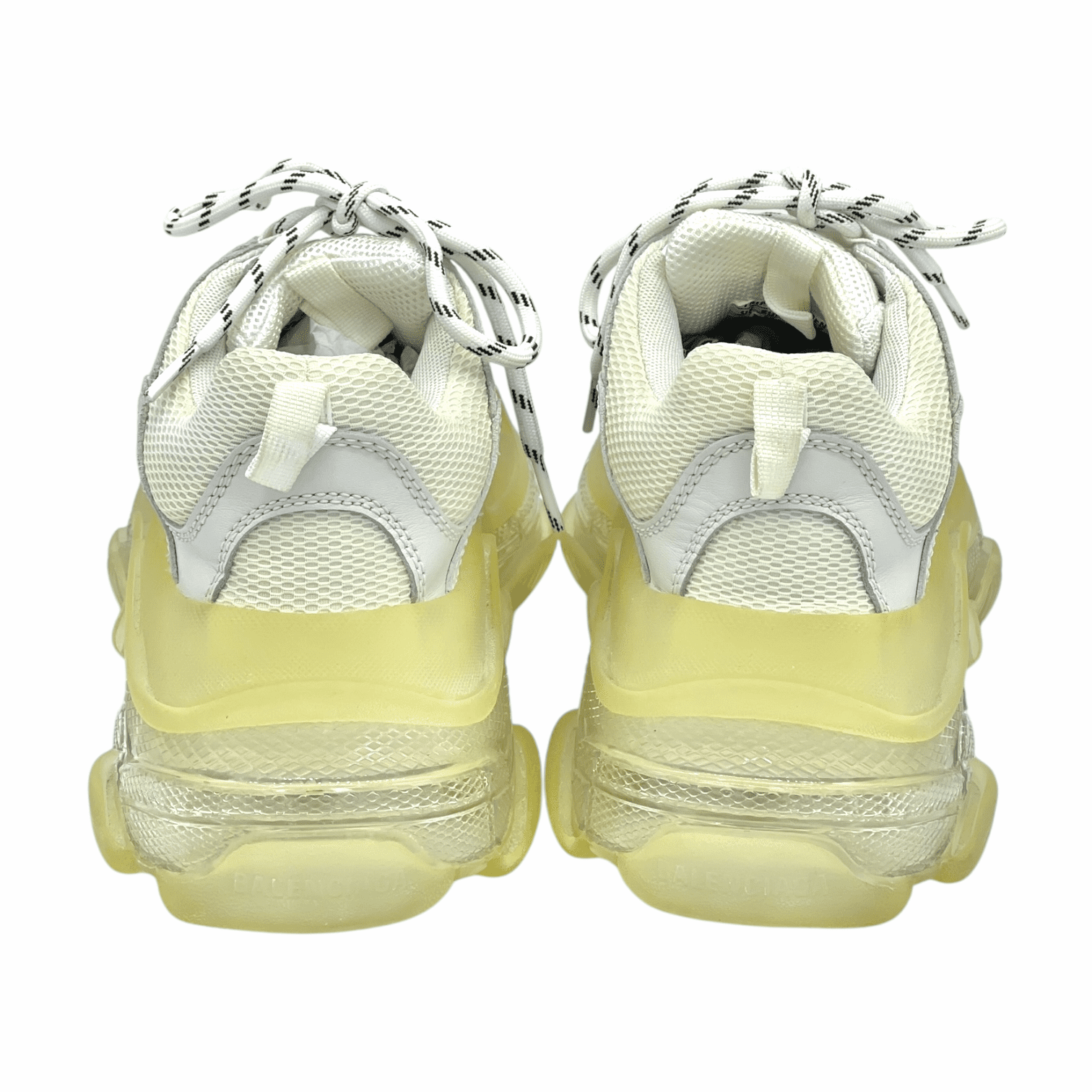 Balenciaga Grey Beige Leather Mesh Triple S