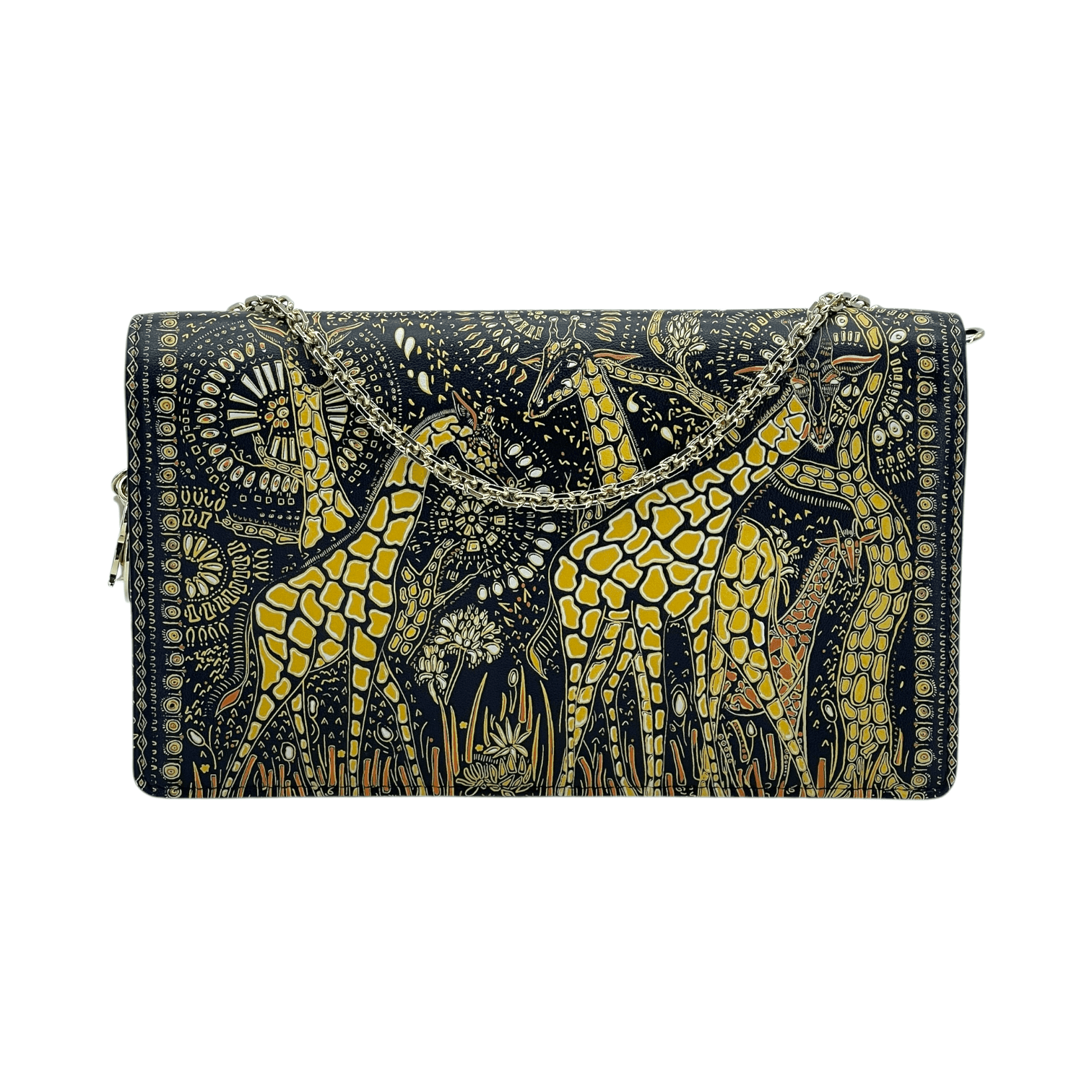 Christian Dior Animals Printed Calfskin Black