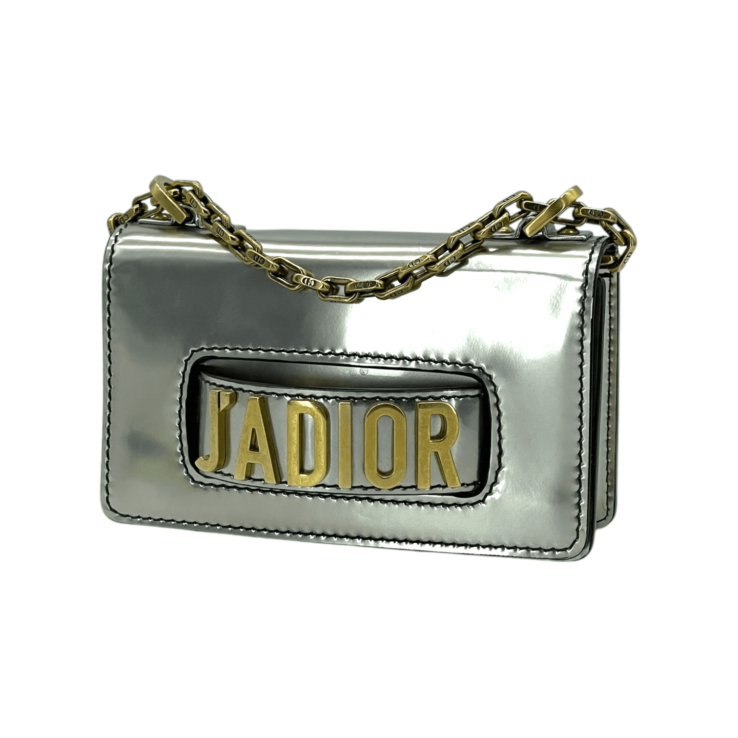 Christian Dior Grey Patent Leather Mini Jadior