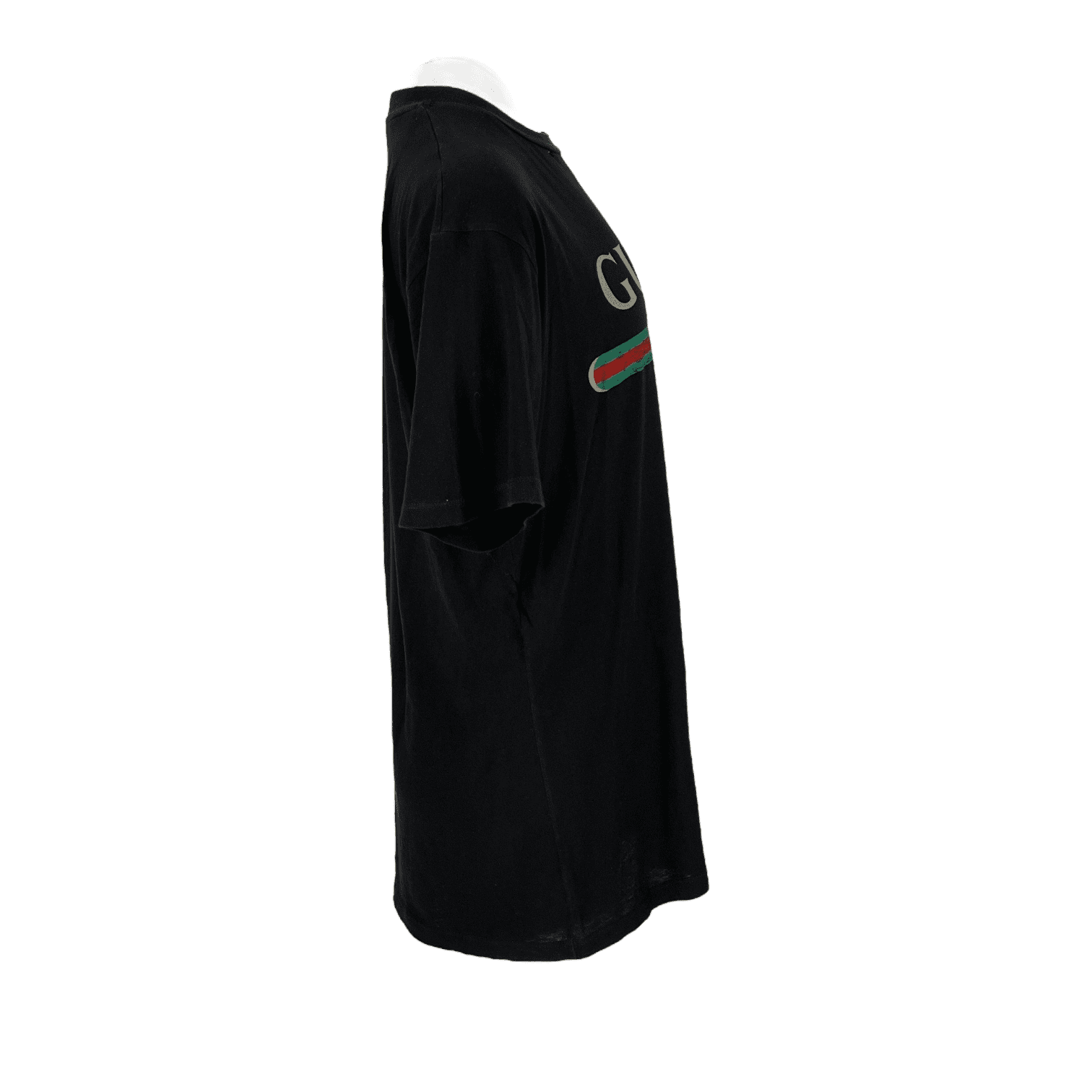 Gucci Black Cotton Jersey Oversize Logo Tshirt (Pre‑Owned)