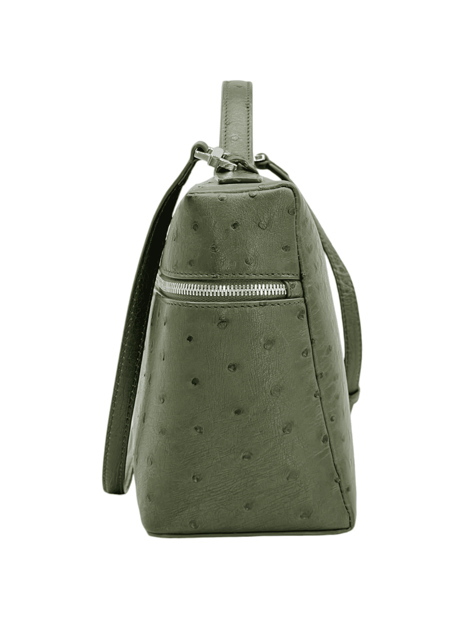 Loro Piana Khaki Ostrich Leather Extra Pocket