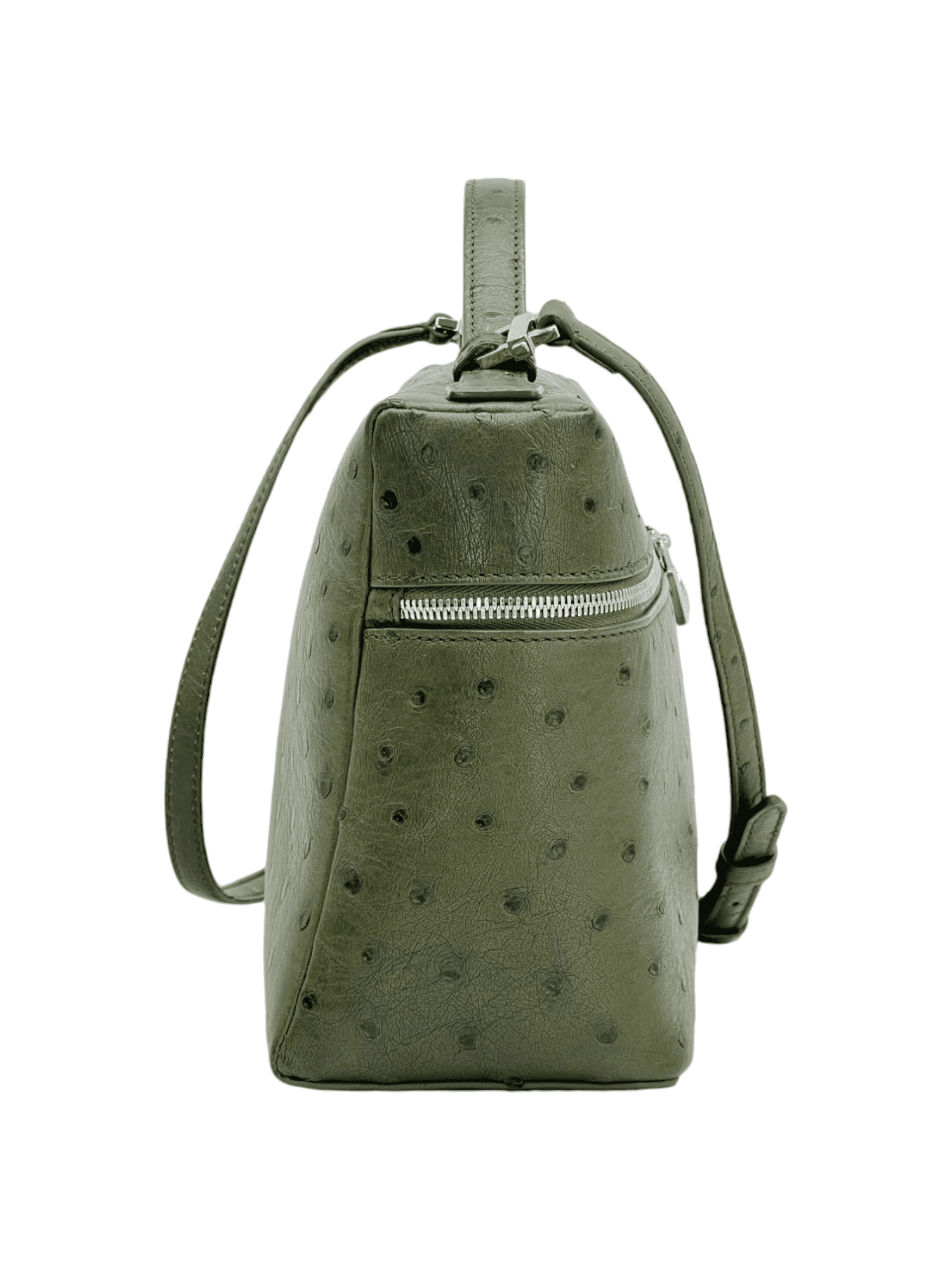 Loro Piana Khaki Ostrich Leather Extra Pocket