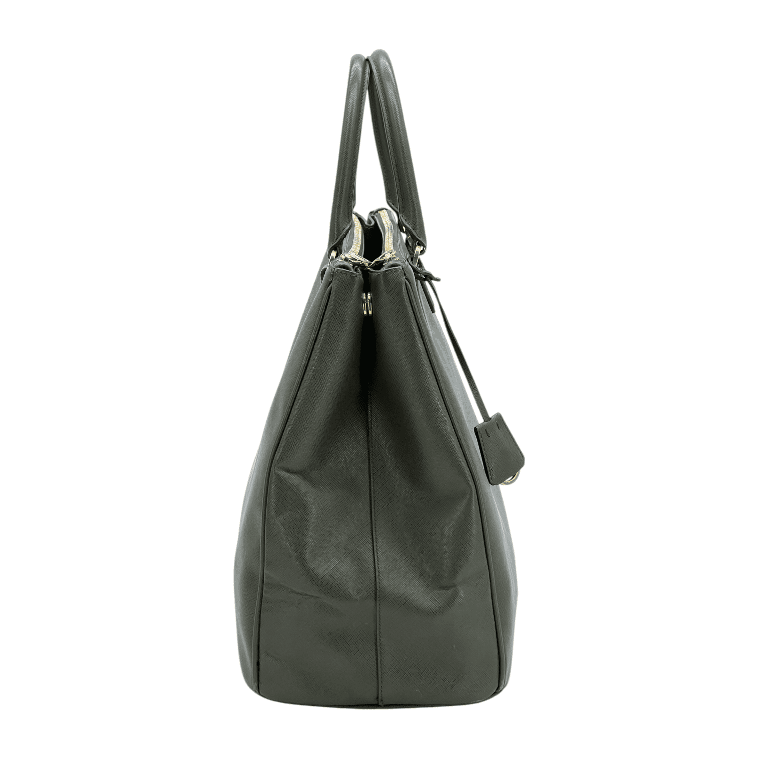 PRADA ビジネスバッグ　カーキ Prada Khaki Saffiano Leather Double Zip Large