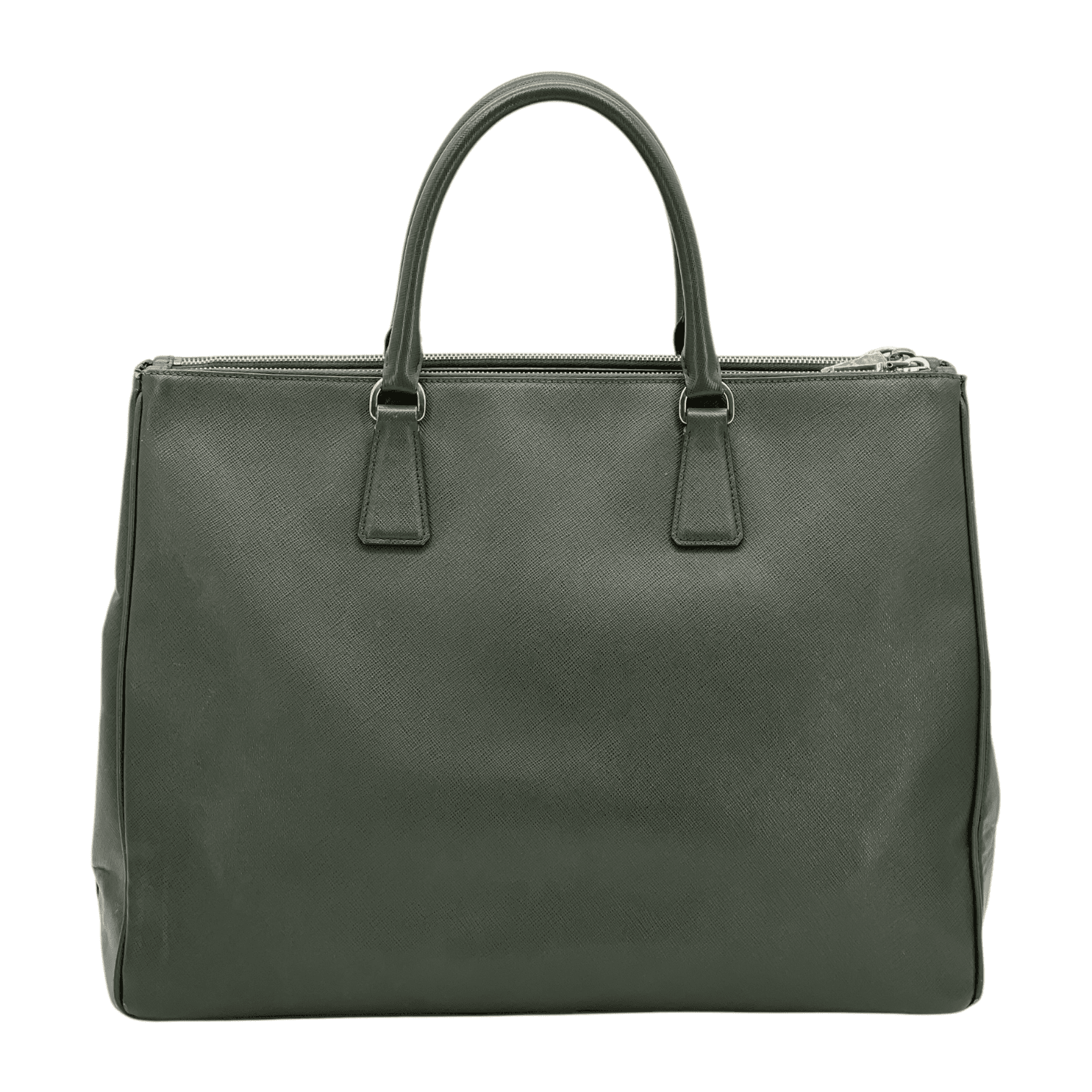 PRADA ビジネスバッグ　カーキ Prada Khaki Saffiano Leather Double Zip Large